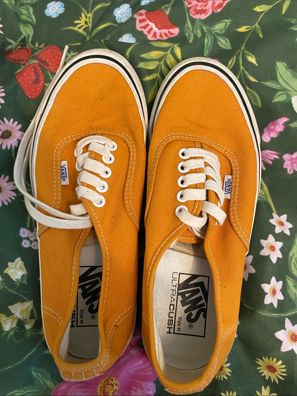 Vans Orange Canvas Authentic Sneakers
